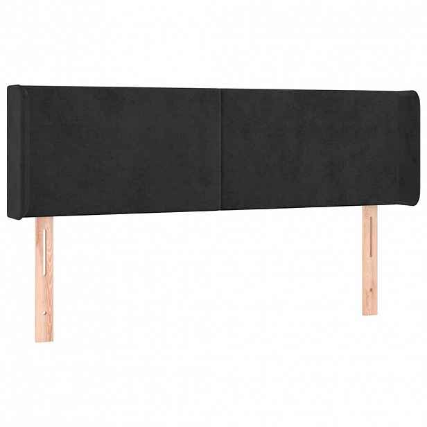 vidaXL Čelo postele typu ušák černé 147x16x78/88 cm samet