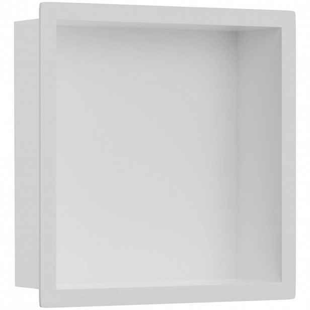 Zápustná polička/nika s okrajem do obkladu - bílá matná - 30x30x10 cm