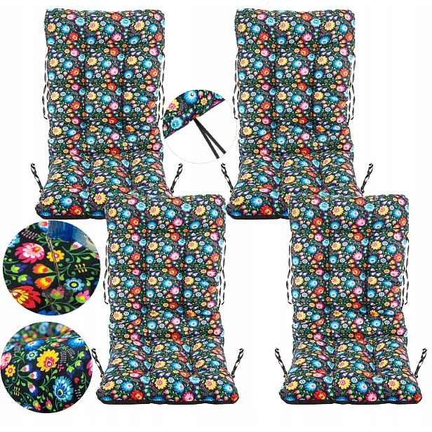 Polštář na židli lehátko křeslo 48x48x75 Folk 4ks