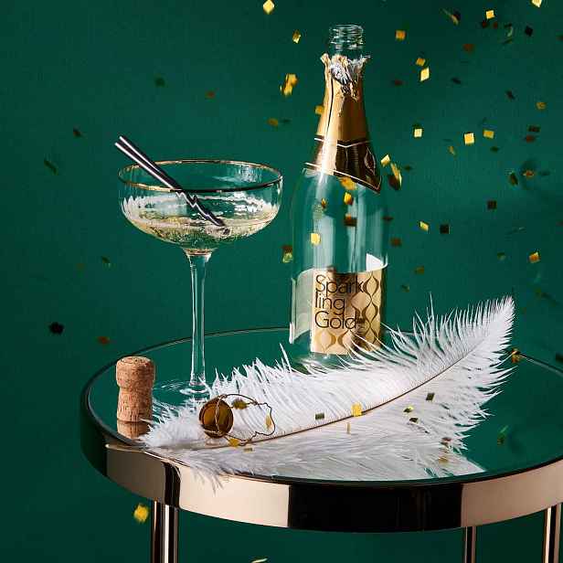Butlers GOLDEN TWENTIES Sklenice na šampaňské se zlatým okrajem 400 ml