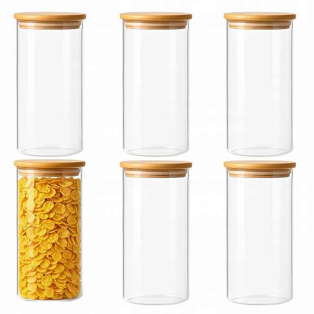 6 x nádoba skleněná zavařovací sklenice 1500 ml těstoviny mouka potraviny káva krupice 20 cm
