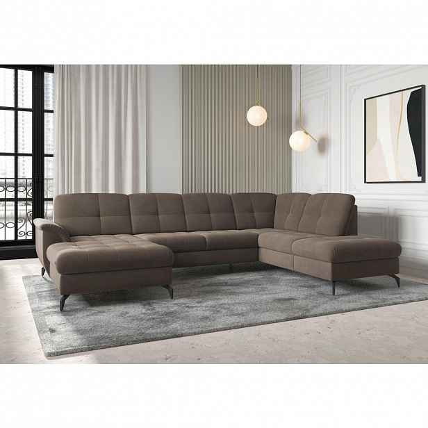 Sit & More SEDACÍ SOUPRAVA, textil, tmavě hnědá