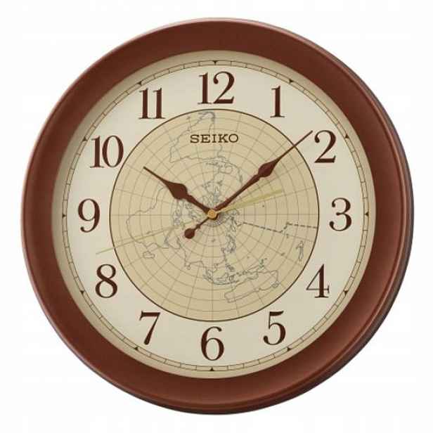 Čitelný Klasický Hnědý Kulatý Japonský Hodinový Stroj Seiko QXA709B 37 cm