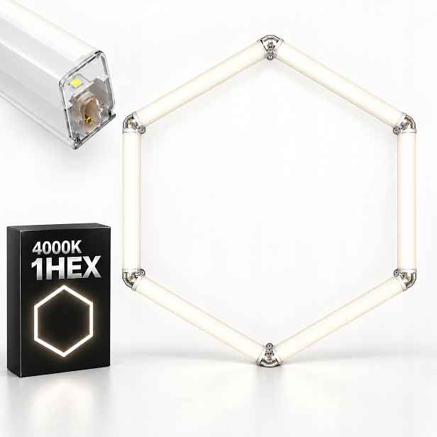 Silné bílé Led osvětlení 4000K 42W garážová dílna HEX1 92x79 Cm