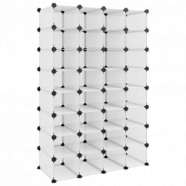 vidaXL Botník průhledný 93 x 36,5 x 140 cm PP