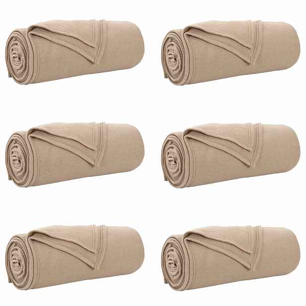 vidaXL Dekorační deky 6 ks Velbloudí 270 x 240 cm 5.08 kg Fleece