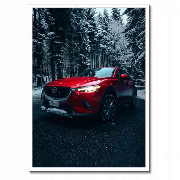 Plakáty v rámu 50x70 Červená Mazda Auto