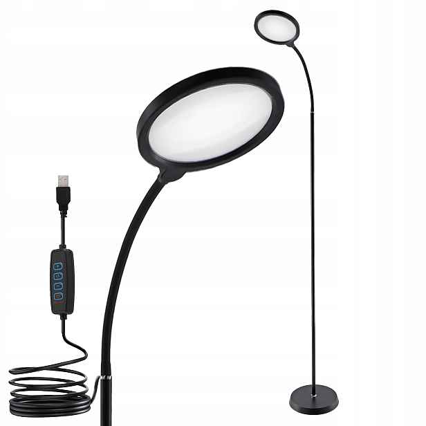 Stojací Led lampa 10W Noční lampička na čtení, vypínač, 3 barvy