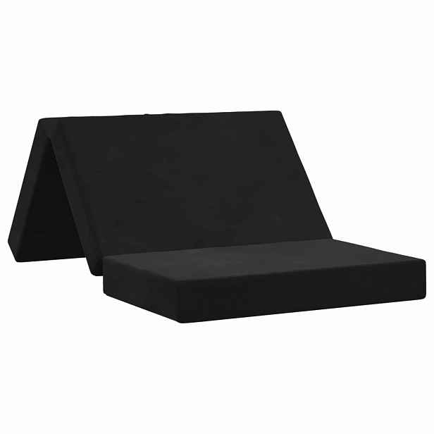 vidaXL Skládací pohovka postel 200 x 80 x 15 cm Černá