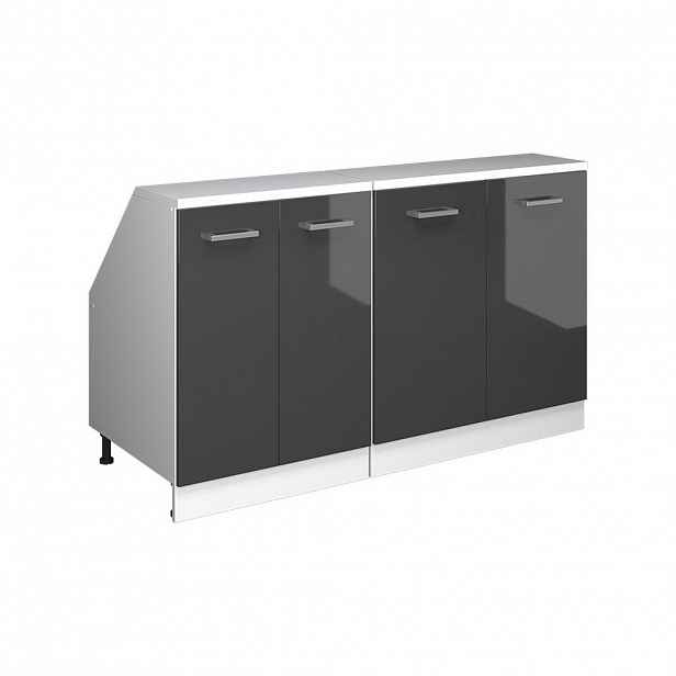 Vicco SADA SKŘÍNÍ PRO ŠIKMOU STŘECHU Rion Antracitový vysoký lesk 140 cm Sada 2 korpusů skříně hloubka 60 cm