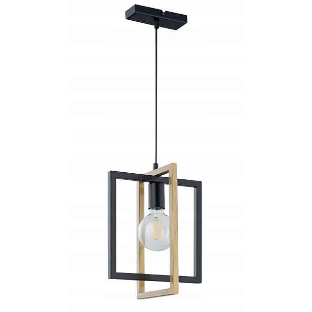 Dekorativní geometrická závěsná lampa loft černá zlatá do obývacího pokoje Sigma