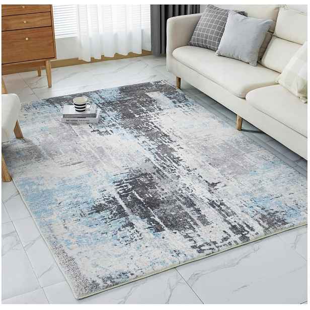Koberec do ložnice 80x150 cm protiskluzový mikrovlákno měkký abstraktní