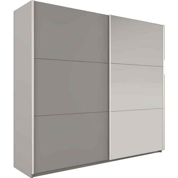 MASSENO ŠATNÍ SKŘÍŇ S POSUVNÝMI DVEŘMI IVERN, 250/215/65 cm 2dveřová se zrcadlem, šedá
