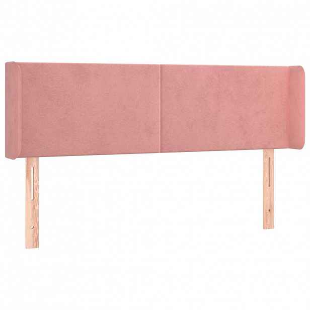 vidaXL Čelo postele typu ušák růžová 147x16x78/88 cm samet