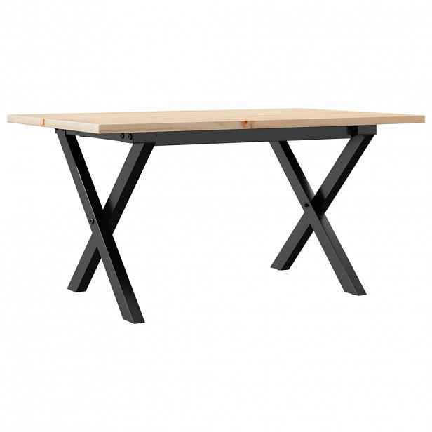 vidaXL Konferenční stolek s X rámem 80x50x40 cm borové dřevo a ocel