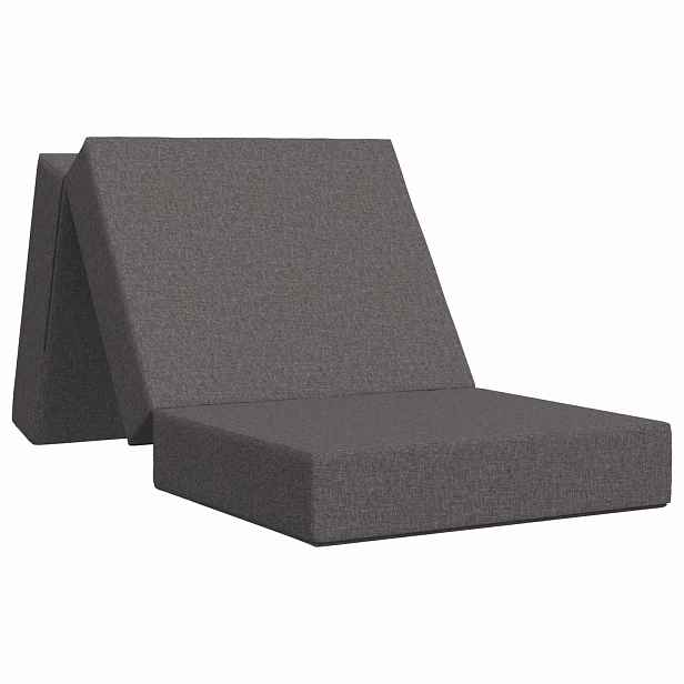 vidaXL Skládací pohovka postel 200 x 90 x 15 cm Světle šedá