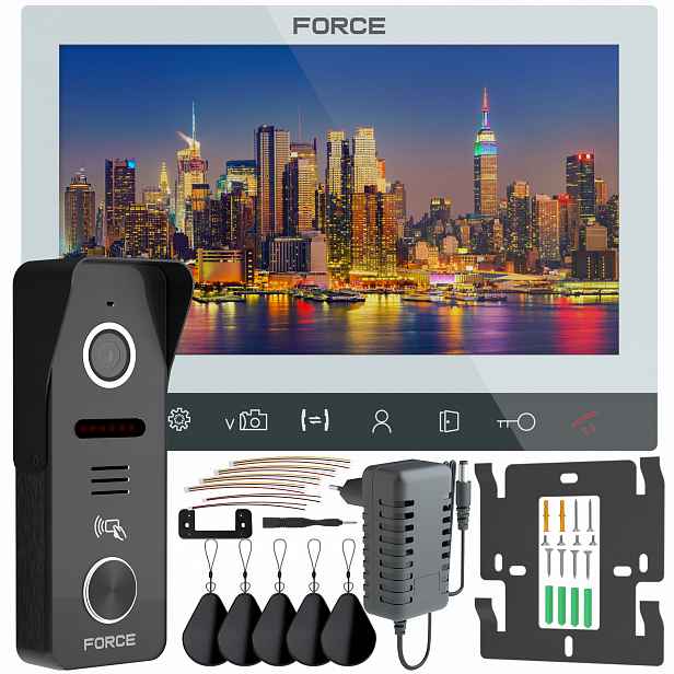 Videotelefon Force Ingo Rfid 7" Bílý Full Hd Čtečka Klíčenek Brána