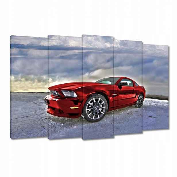 Obrazy 150x95 Červený Mustang Sníh