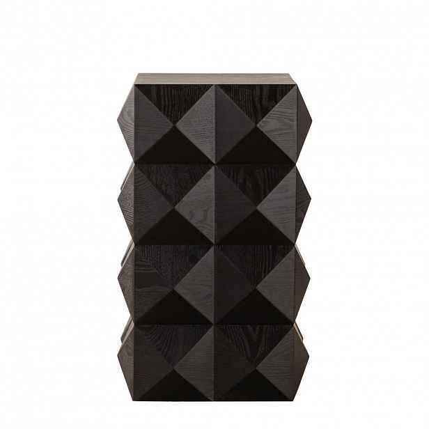 SHOPENTRA RETRO dřevěný konferenční stolek, černý, 60 cm