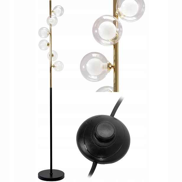 Stojací Podlahová Lampa Moderní Zlatá Glamour Bílé Koule 6xG9 Toolight