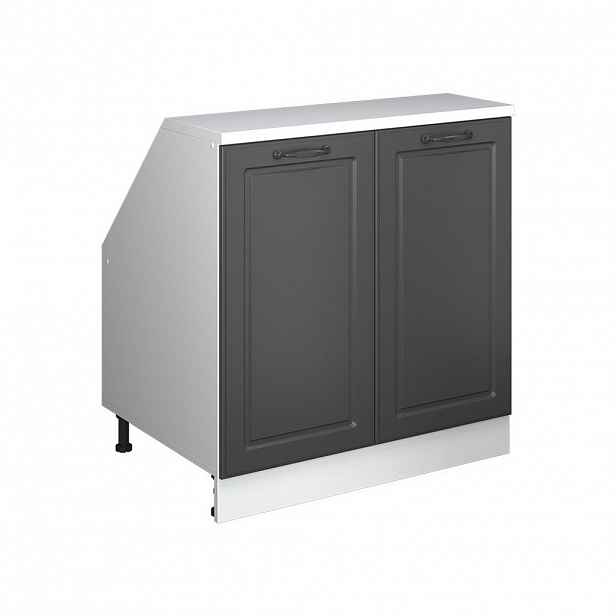 Vicco ŠIKMÁ SKŘÍŇ Rion Antracitový venkovský dům 80 x 81.6 cm se 2 dveřmi, korpus skříně hloubka 60 cm