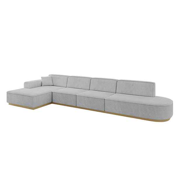 ALTDECOR ROHOVÁ SEDAČKA s otomanem, levá IREA-L3-v2 412x165x80 Šedá Manšestr