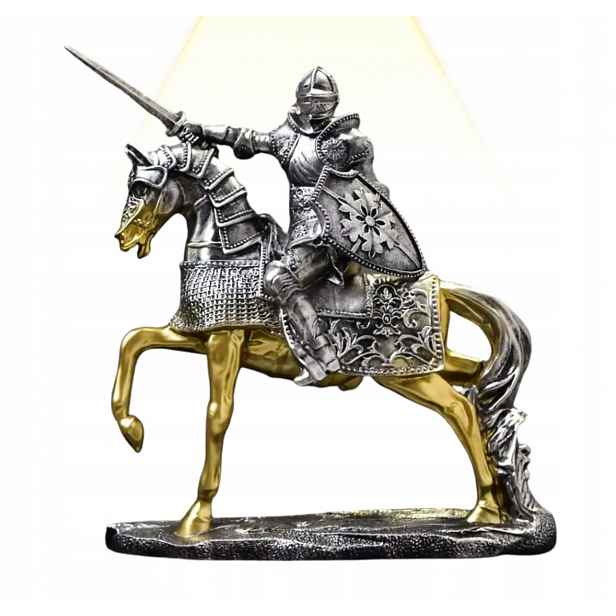 Figurka Rytíř Na Koni Elegantní Sběratelská Socha Z Pryskyřice 27 cm