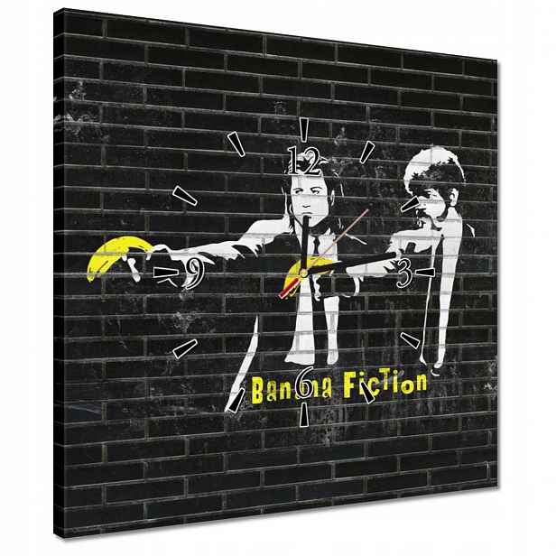 Hodiny 40x40 Banksy Banana Fiction