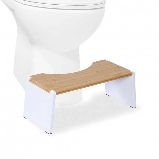 Relaxdays WC-STOLIČKA Přírodní bílá bambus skládací
