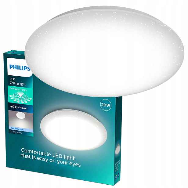 Stropní Led Stropní Svítidlo Stropní Svítidlo Nástěnný 20W 4000K Hvězdný efekt Moaré Philips
