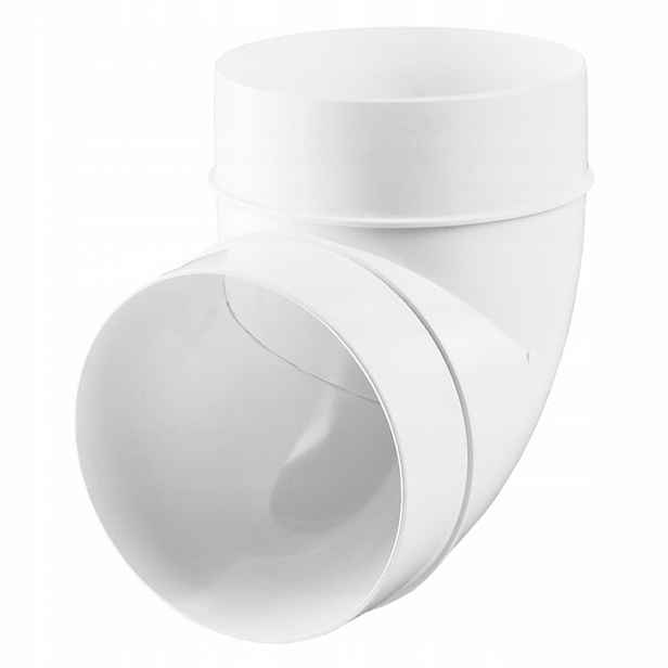 Ventilační koleno kulaté Vents 90 stupňů pro kanál Fi 100 mm Pvc 490