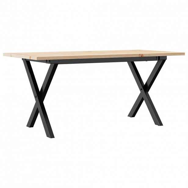 vidaXL Konferenční stolek s X rámem 90x40x45 cm borové dřevo a ocel