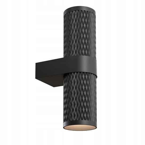 Nástěnná lampa s texturovanou horní a spodní částí, černá, 22 cm, do obývacího pokoje Maytoni