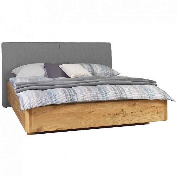 Valnatura Postel, 180/200 Cm, Dřevo, Textil, Šedá, Barvy Dubu - 002054000201