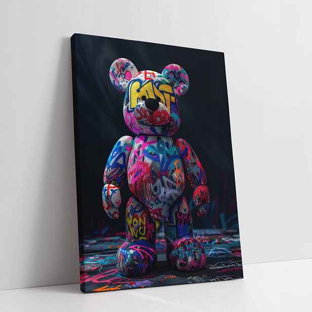 Obraz na plátně Grafitti Medvídek Moderní módní do domu obývacího pokoje 75x100