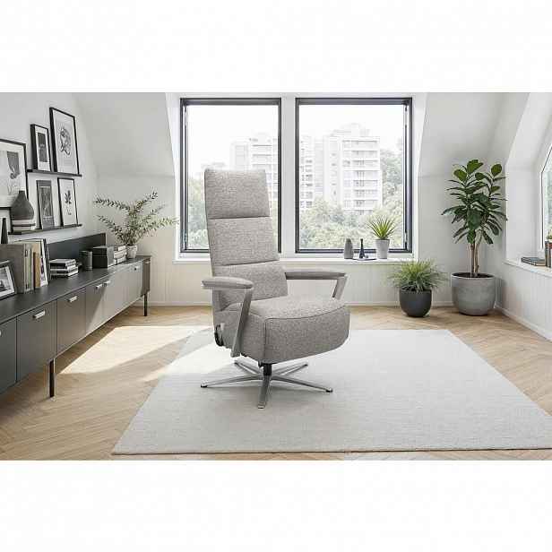 Sit & More RELAXAČNÍ KŘESLO, textil, barvy stříbra