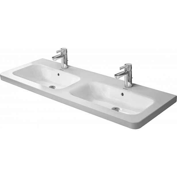 Duravit DuraStyle - Dvojumyvadlo nábytkové 130x48 cm, s 1 otvorem pro baterii, bílá 2338130000