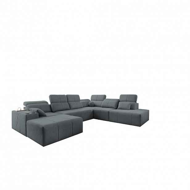 Kaiser Möbel ROHOVÁ SEDAČKA multifunkční Mindy X tkanina Verita Tmavě šedá Levá strana