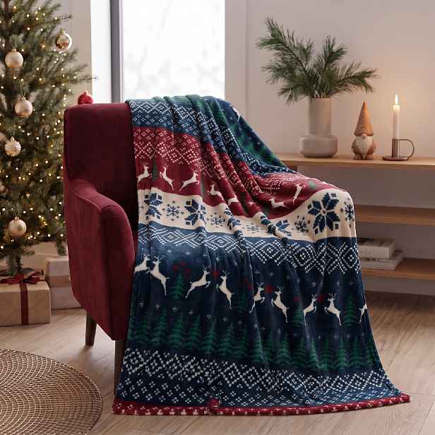 Vánoční deka z mikrovlákna NORDIC XMAS 150x200 cm