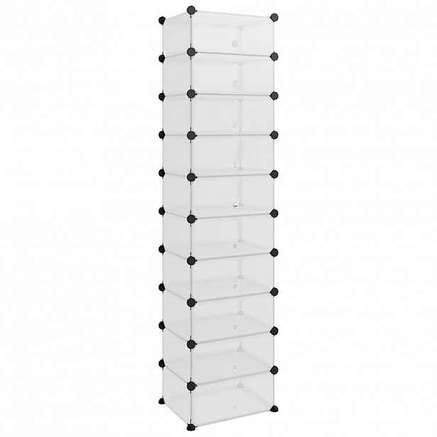 vidaXL Botník průhledný 44 x 32 x 174 cm PP