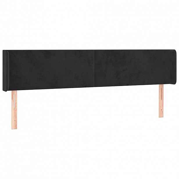 vidaXL Čelo postele typu ušák černé 163x16x78/88 cm samet