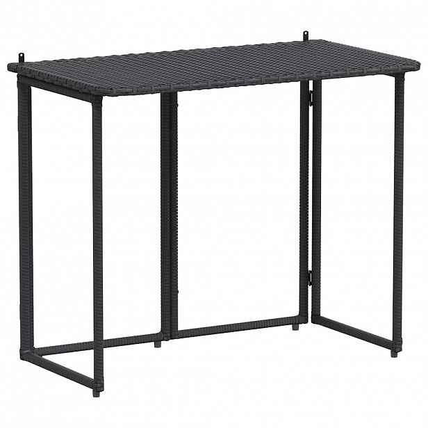 vidaXL Skládací zahradní stůl černý 90x51x75 cm Poly ratan