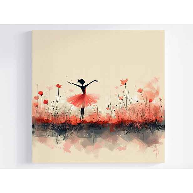 Obraz Na Plátně Canvas Dítě Dívka Tanec Balet Louka Květiny 50x50