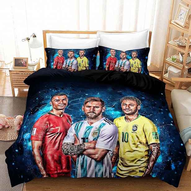 Sada povlečení 3D Fotbal 135 x 200 cm povlečení 80 x 80 cm fotbalové