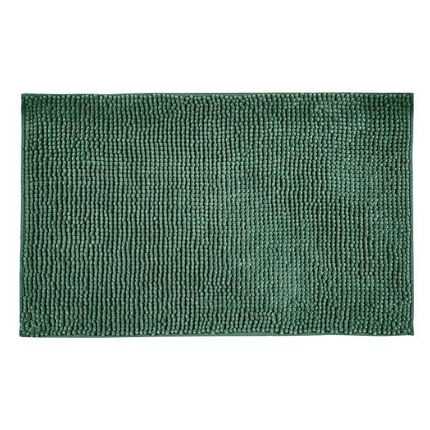 Tmavě zelená textilní koupelnová předložka 50x80 cm Chenille – Allstar