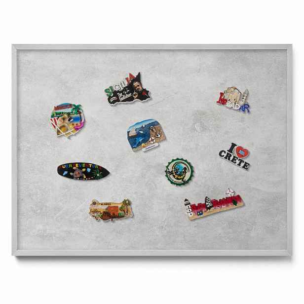 TULUP MAGNETICKÁ TABULE 80x60 cm stříbrný rám – Stylový mramorový kámen
