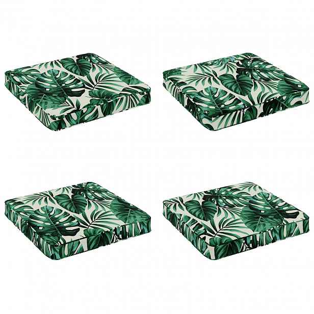 vidaXL Polstry ve 4 kusech VUGHT 4 pcs 100% polyester Vzor listů