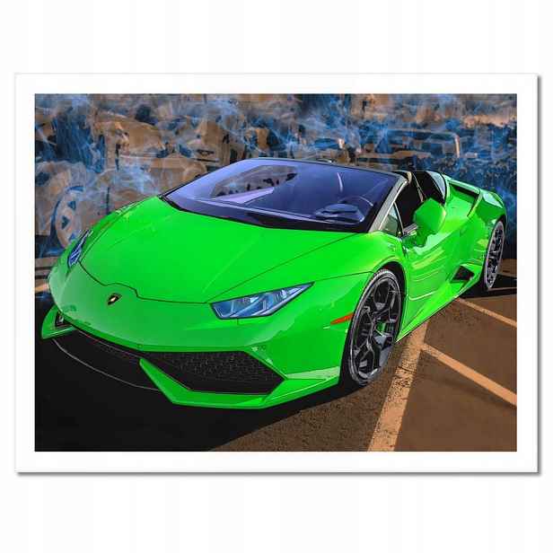 Plakáty v rámu 40x30 Zelený sportovní vůz