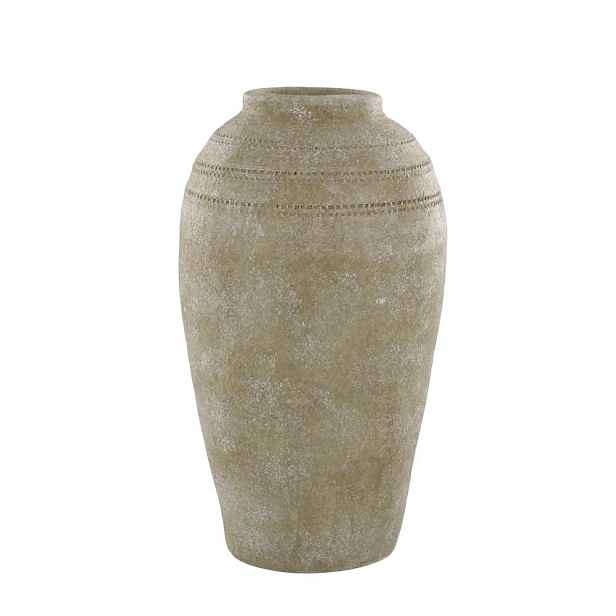 Béžová antik dekorační terakotová váza Lourdes - Ø 26*43 cm Chic Antique