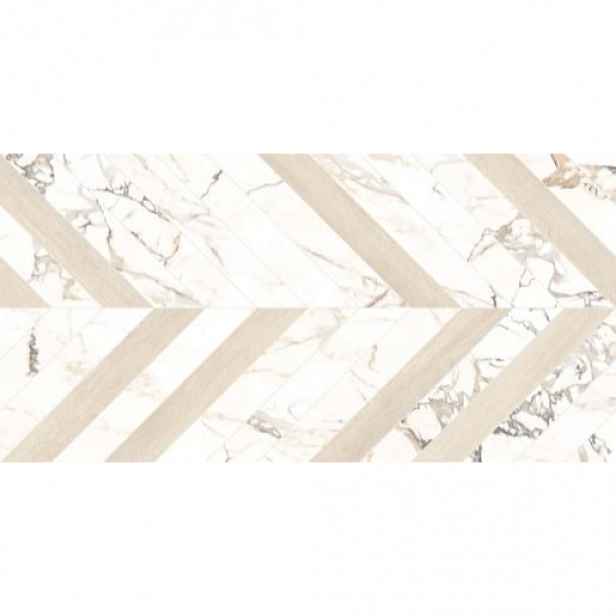 Dlažba Dom Intarsi arco satin 3D 60x120 cm leštěná INW00205TS